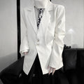 Vintage Retro Audrey Hepburn Style Dark Black Mini-Triangle Suit Jacket, Unisex Gender-Neutral Streetwear, Loose Casual Blazer for Men and Women