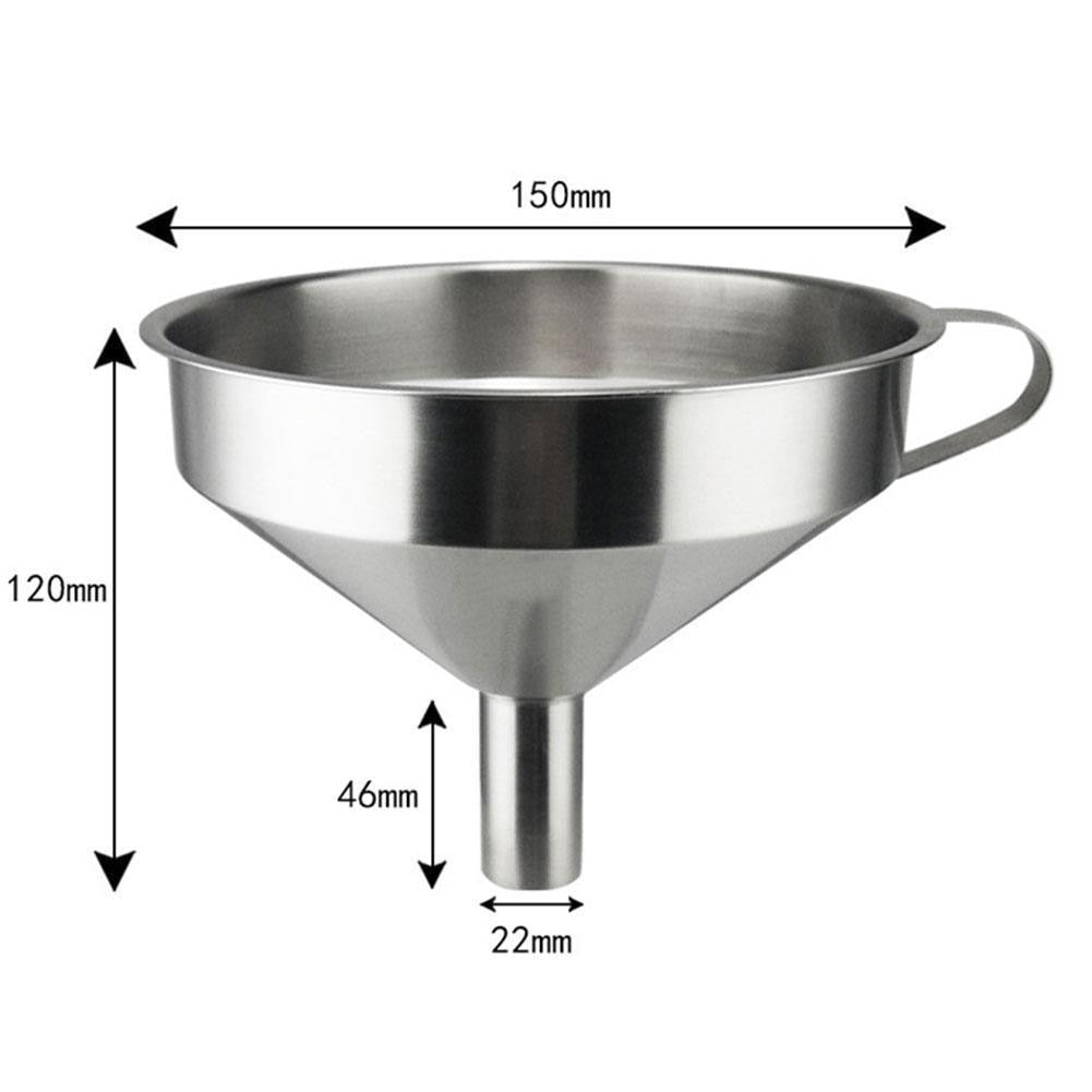 Entonnoir de cuisine en acier inoxydable 304 avec filtre amovible