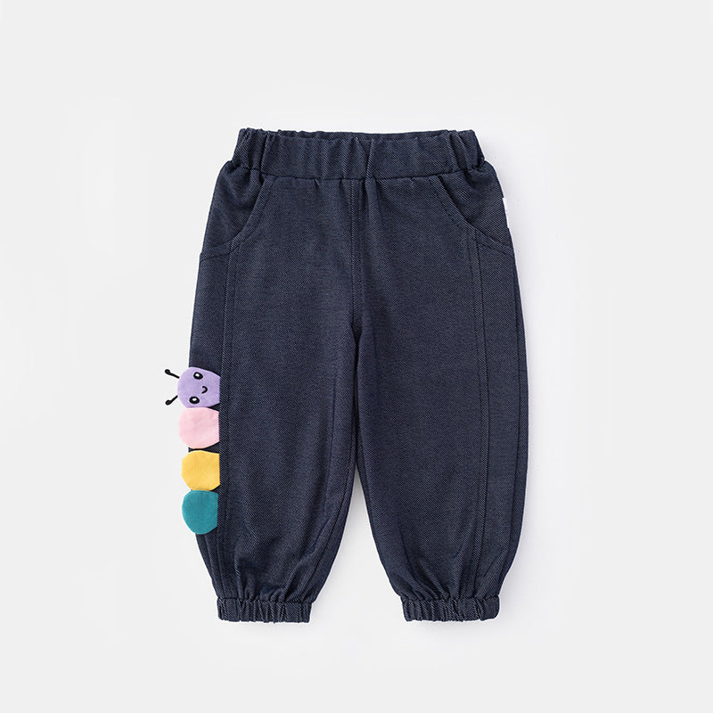 Cute Kids' Lightweight Insect Lantern-Style Nine-Front Pants for Boys and Girls Comfortable Fit