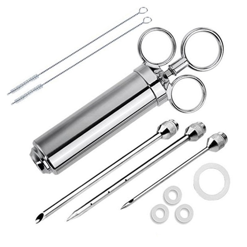 Injecteur de marinade en acier inoxydable 304 – Seringue 60 ml pour viande et barbecue