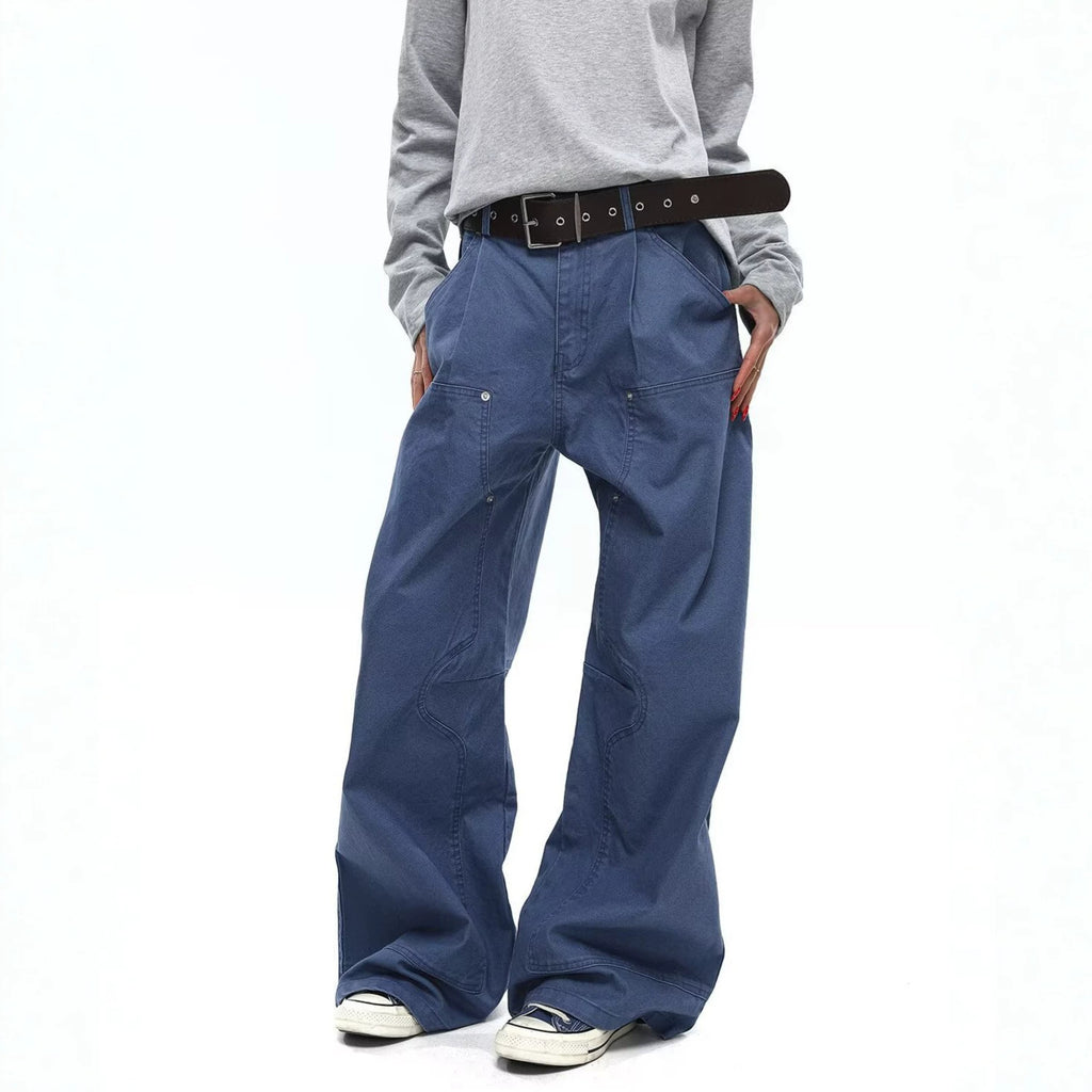 Workwear Denim Pants for Men and Women, Loose Straight Leg Casual Jeans