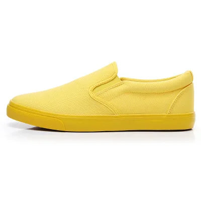 Women Light Purple Vulcanized Shoes Slip on Loafers Lady Leisure Casual Shoes Flat Heel Lavender Mango Yellow