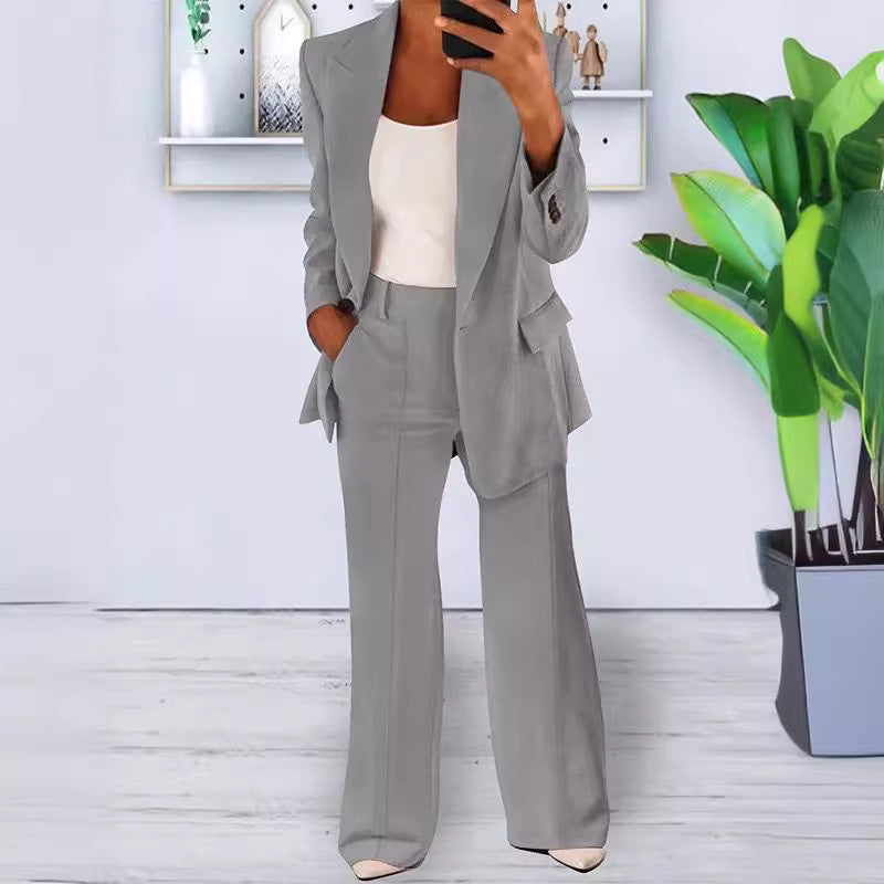 Style Spring Summer Fashionable Notch Lapel Slim Fit Blazer Elegant Suit Jacket Women's Suit Set