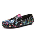 Casual Shoes for Men Summer Flower Shoes Fashionable Floral Black Loafers Men Luxury Big Size 13 Casual Drive Loafers Men