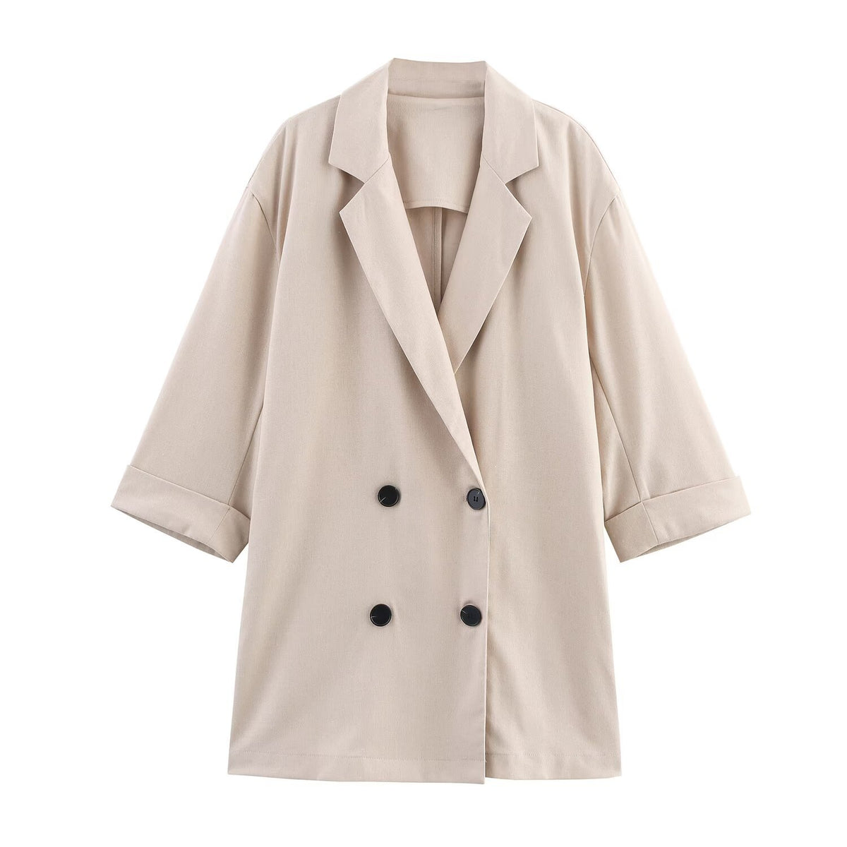 Style Blazer Top and Wide-Leg Pants Casual Suit Set
