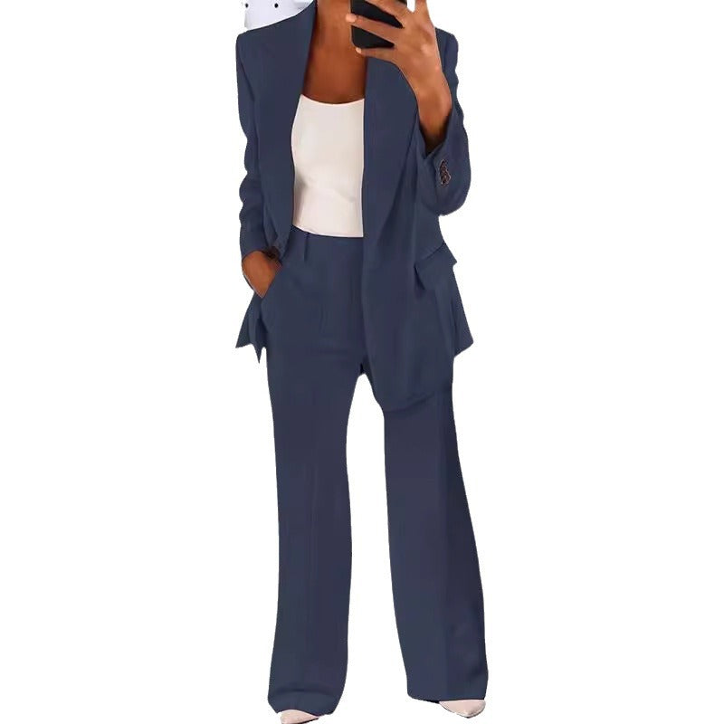 Style Spring Summer Fashionable Notch Lapel Slim Fit Blazer Elegant Suit Jacket Women's Suit Set