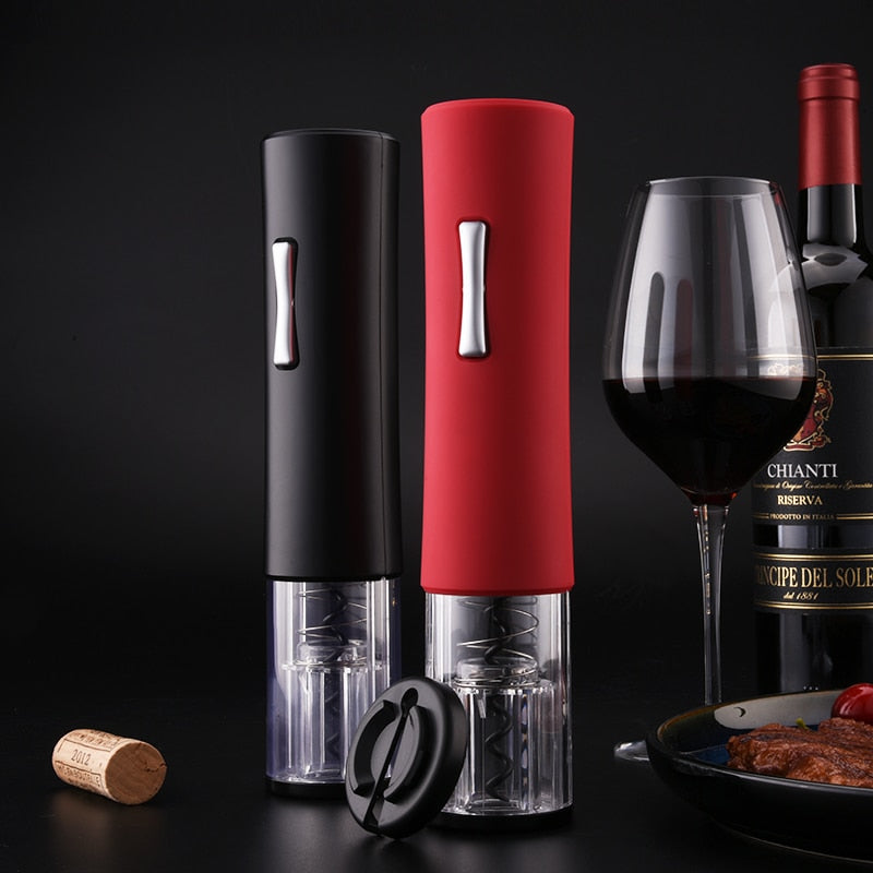 Tire-bouchon électrique automatique avec coupe-capsule – Noir et rouge