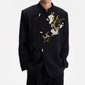 New Chinese Style Floral Embroidery DK Suit Jacket for Men Autumn/Winter Wedding AttireCasual Blazer