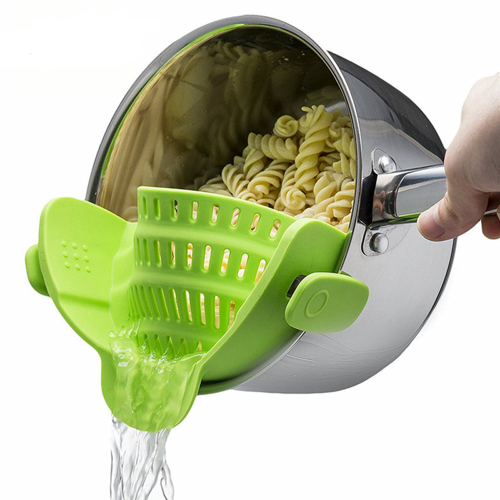 Égouttoir en silicone à pince pour casserole