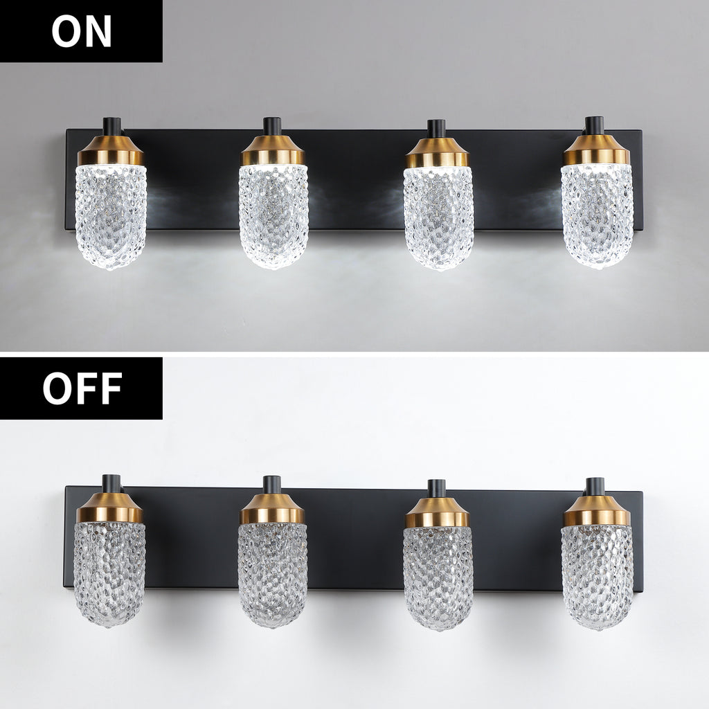 Applique de salle de bain à 4 LED – Éclairage pour miroir et meuble vasque