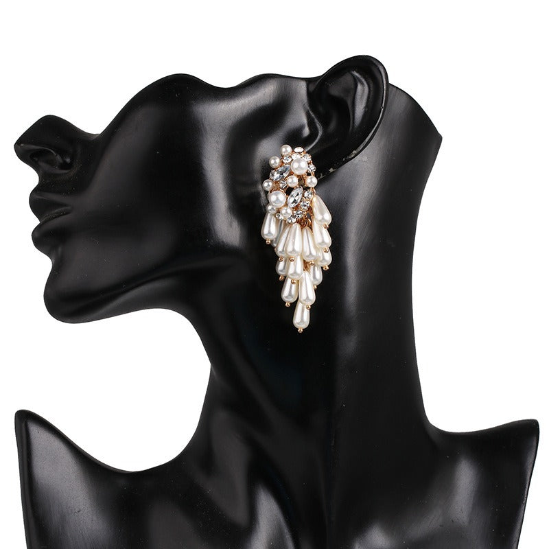 Boucles d’oreilles pendantes effet perles – Style goutte d’eau