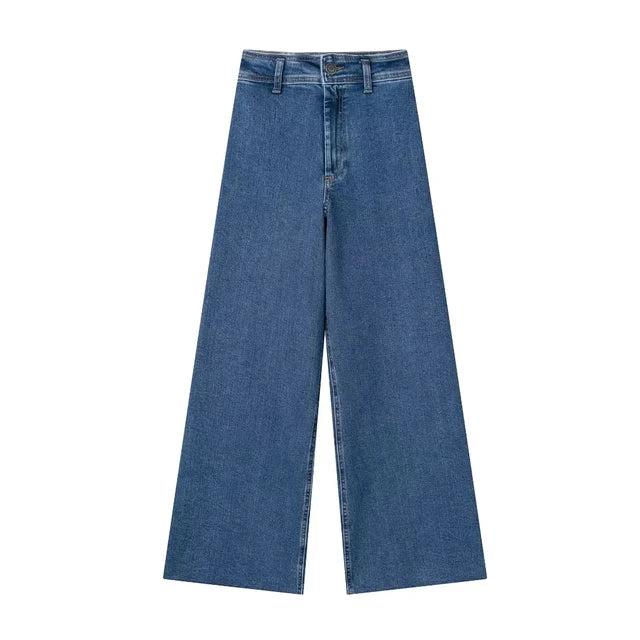 Women Autumn Denim Pants High Waist Jeans Pants for Women Summer Wide Leg Pants Trousers