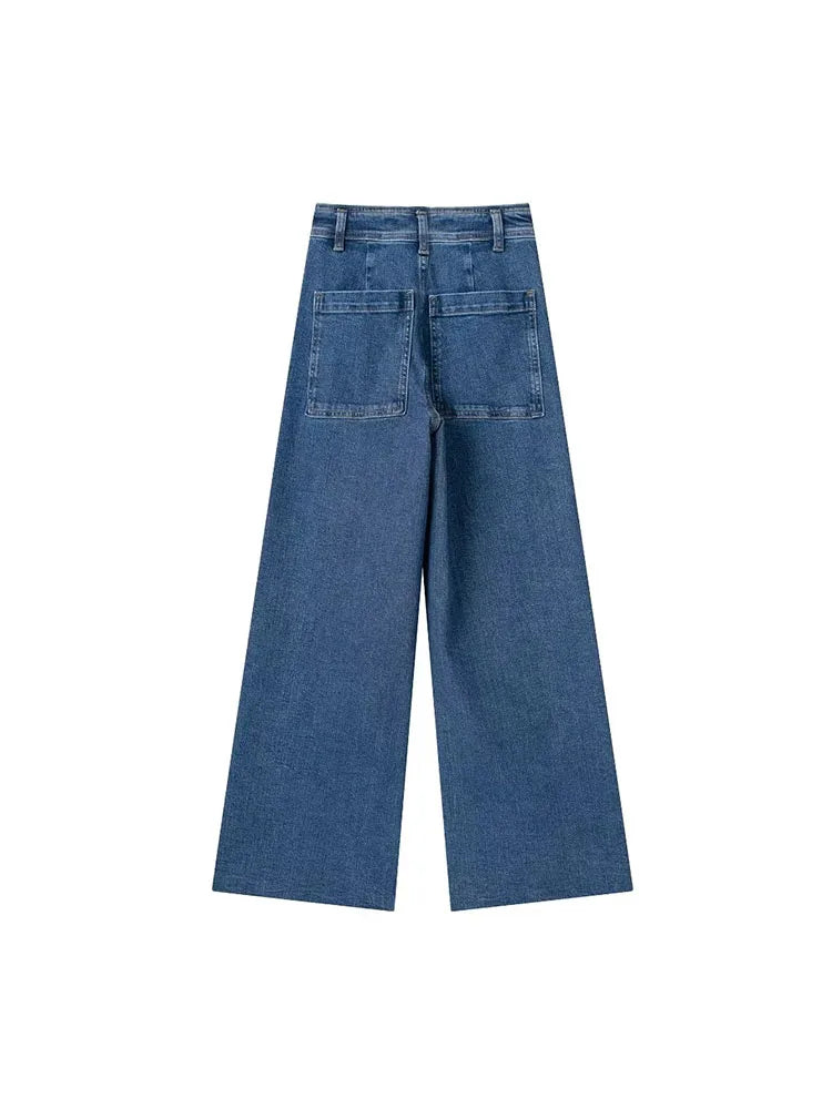 Women Autumn Denim Pants High Waist Jeans Pants for Women Summer Wide Leg Pants Trousers