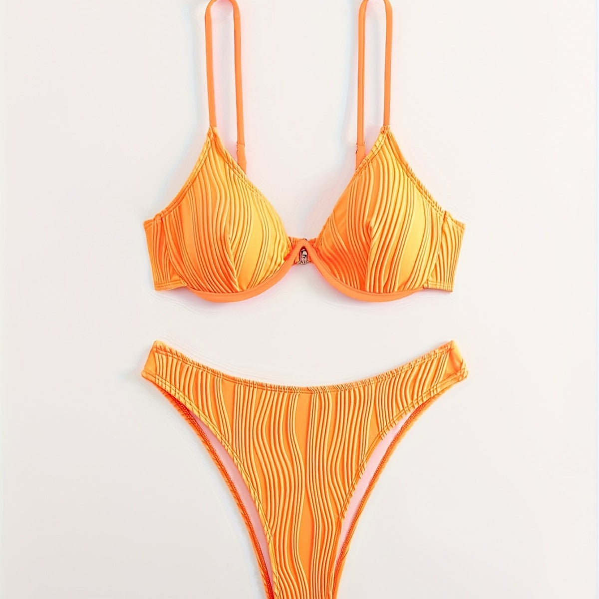 Deep V-steel support gathers split swimsuits