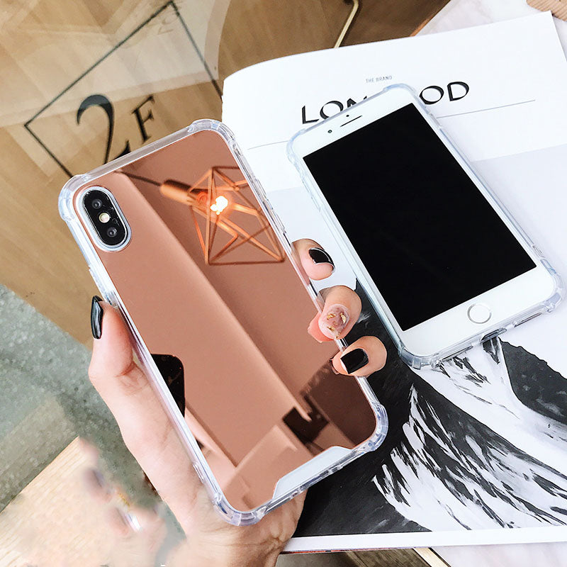 Luxury Plating Mirror Phone Case Cover For iPhone 7 Case Silicon For iPhone 6 6S 8 Plus X 10 XR XS XS Max Case Coque