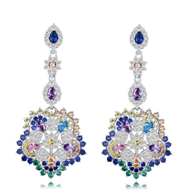 Boucles d’oreilles pendantes en zircon – Style cérémonie et mariage