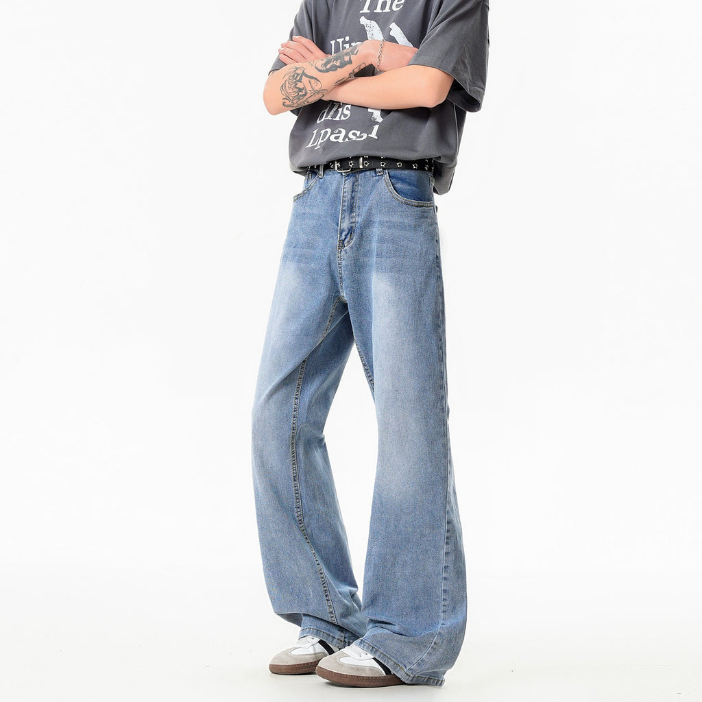 Cleanfit Washed Blue Jeans Men Lightweight Clean Style Casual Pants