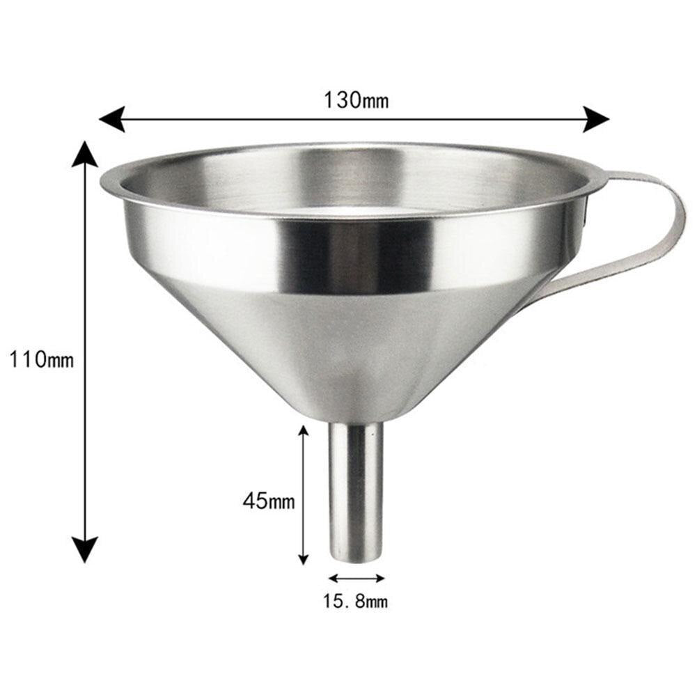 Entonnoir de cuisine en acier inoxydable 304 avec filtre amovible