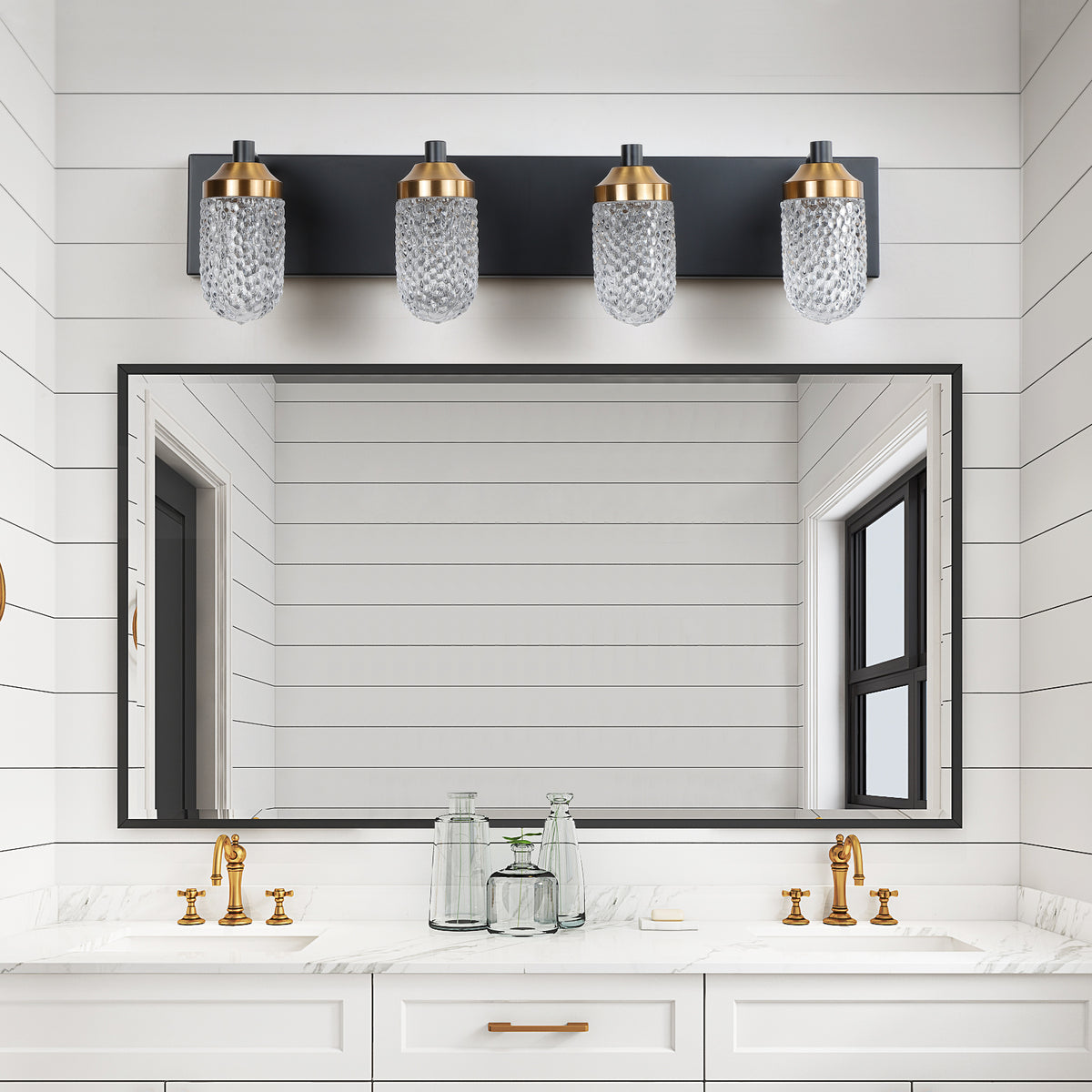 Applique de salle de bain à 4 LED – Éclairage pour miroir et meuble vasque