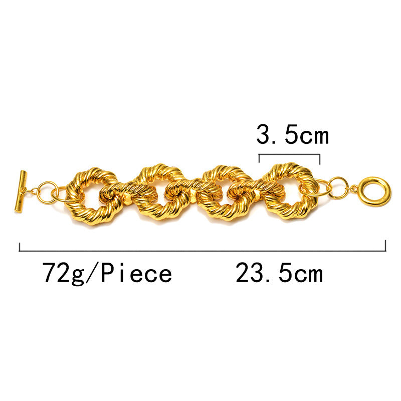 Bracelet torsadé doré pour femme – Style moderne et élégant