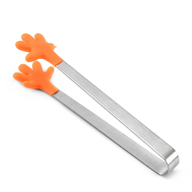 Mini pince alimentaire en acier inoxydable et silicone