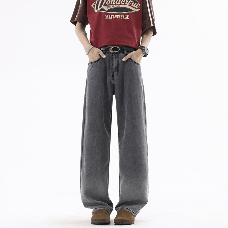 Lightweight Jeans for Men Blue Ombre Vintage Casual Pants