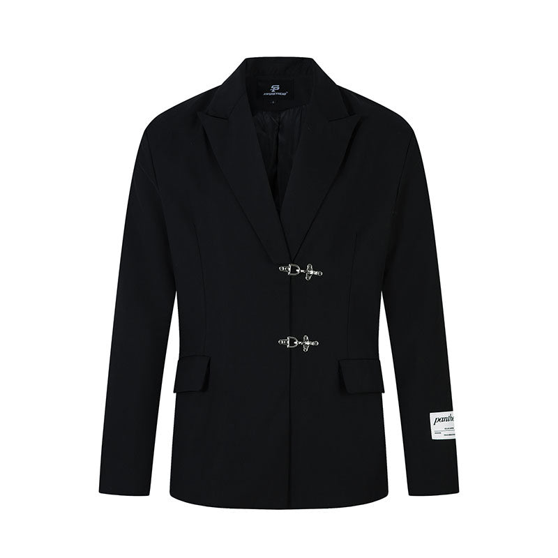 Black Suit Jacket for Men and Women Loose Fit Casual Design Sense Blazer