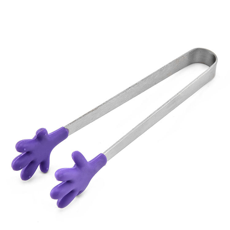Mini pince alimentaire en acier inoxydable et silicone