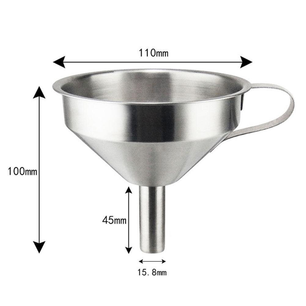 Entonnoir de cuisine en acier inoxydable 304 avec filtre amovible
