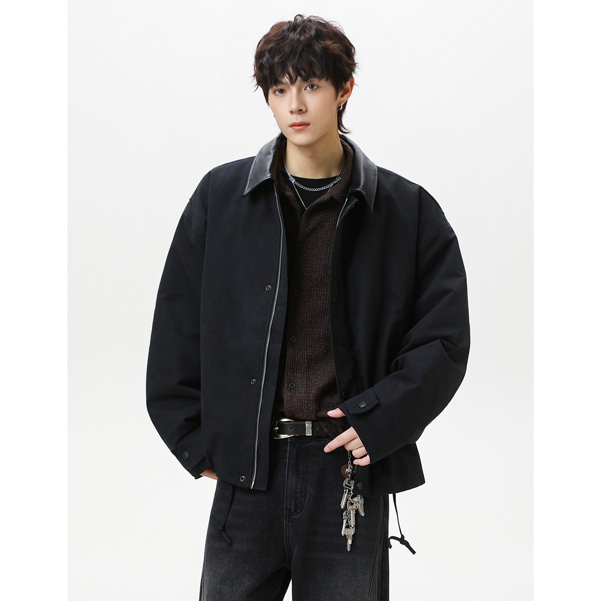 Lapel Loose Versatile Winter Cotton Coat Men Detroit Jacket