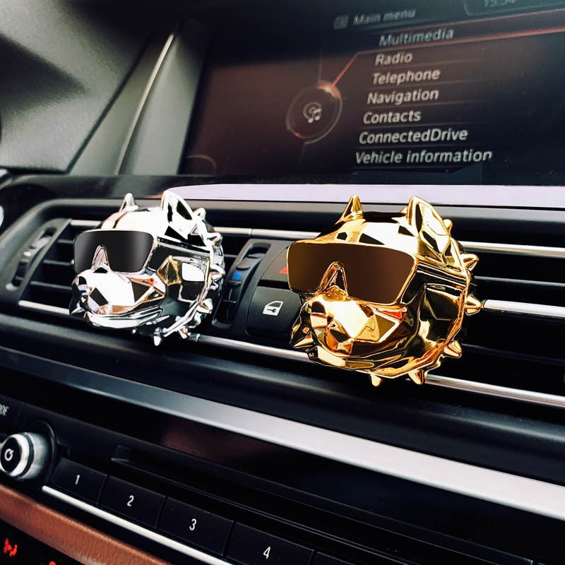 Diffuseur de parfum Bulldog pour voiture – Clip de ventilation décoratif
