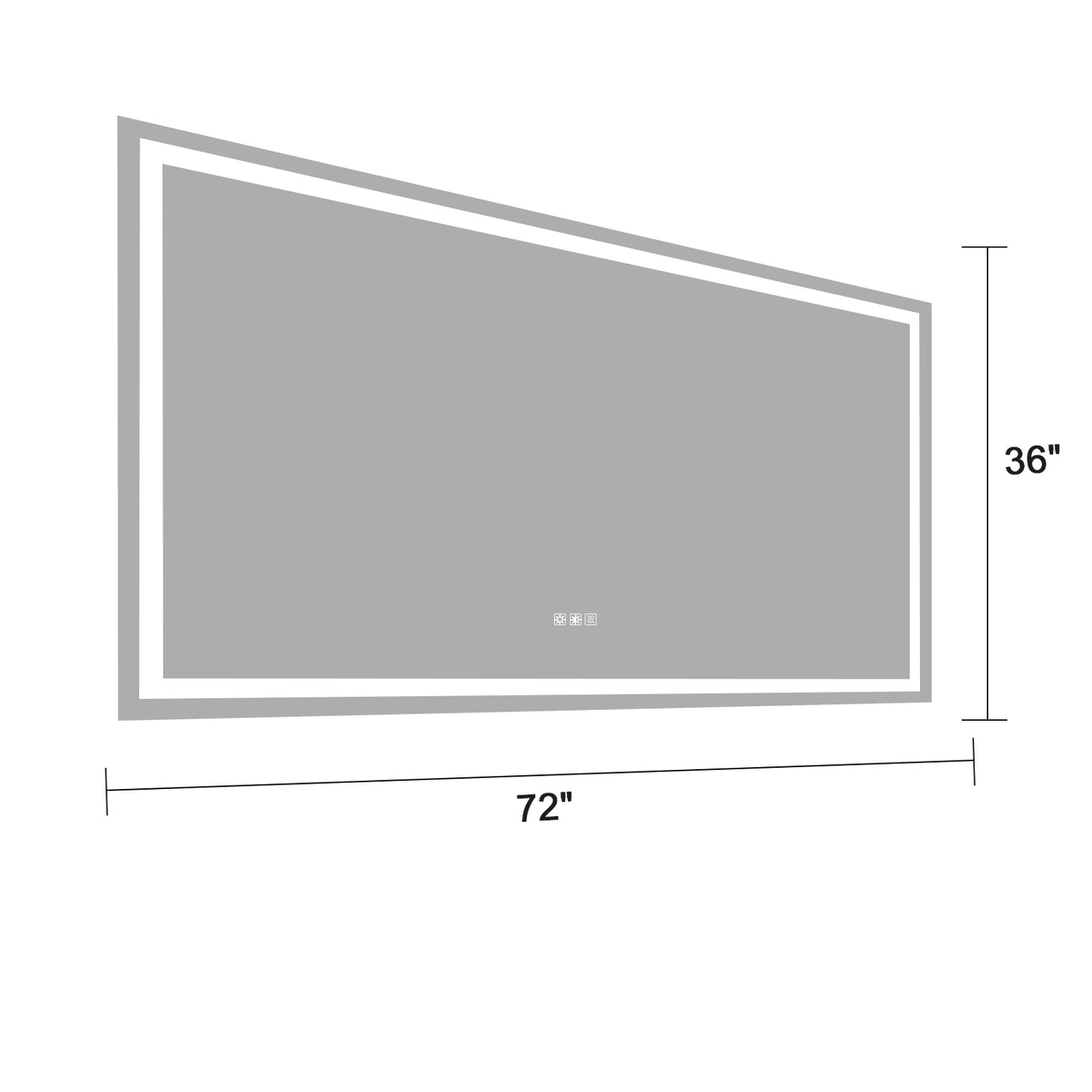 Grand miroir LED de salle de bain 72 × 36 pouces – Anti-buée et intensité réglable