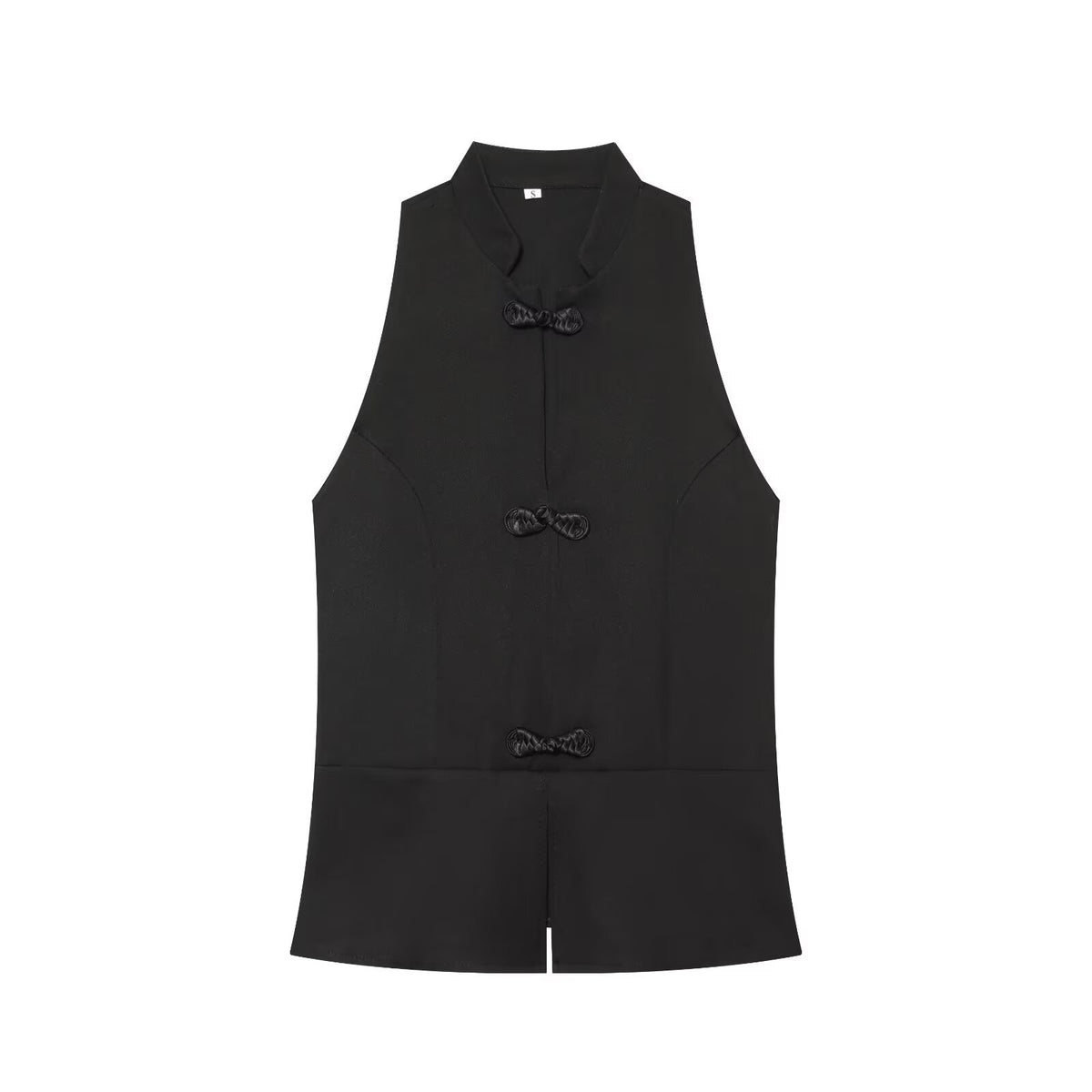 Gilet femme sans manches cintré à nouer – Noir