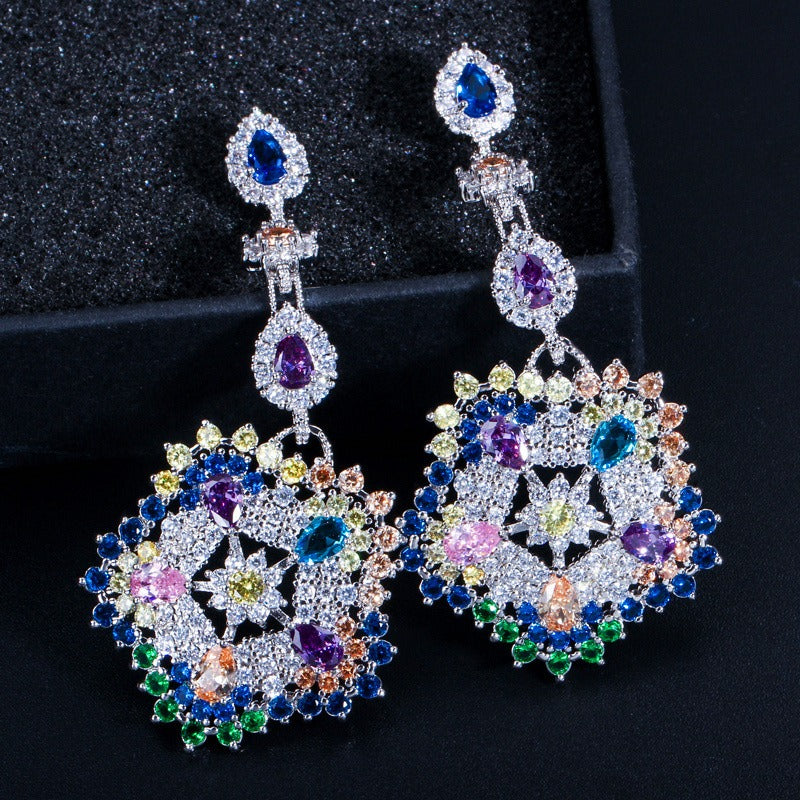 Boucles d’oreilles pendantes en zircon – Style cérémonie et mariage