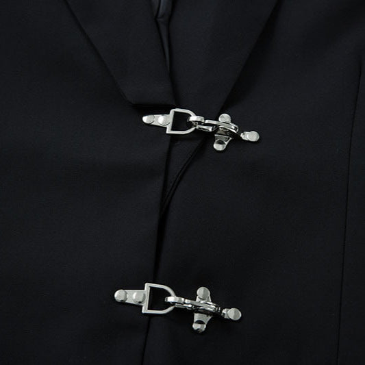 Black Suit Jacket for Men and Women Loose Fit Casual Design Sense Blazer
