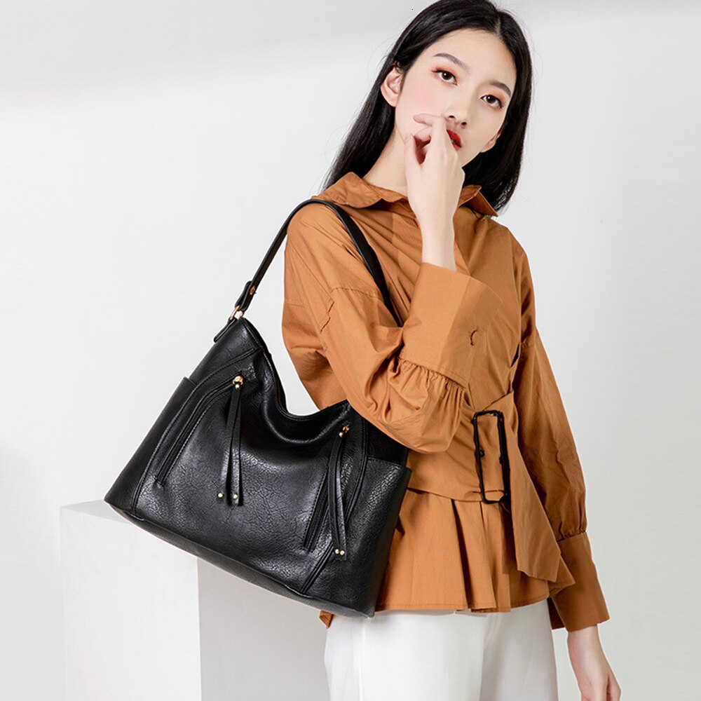 Grand sac à main femme – Sac porté épaule effet cuir