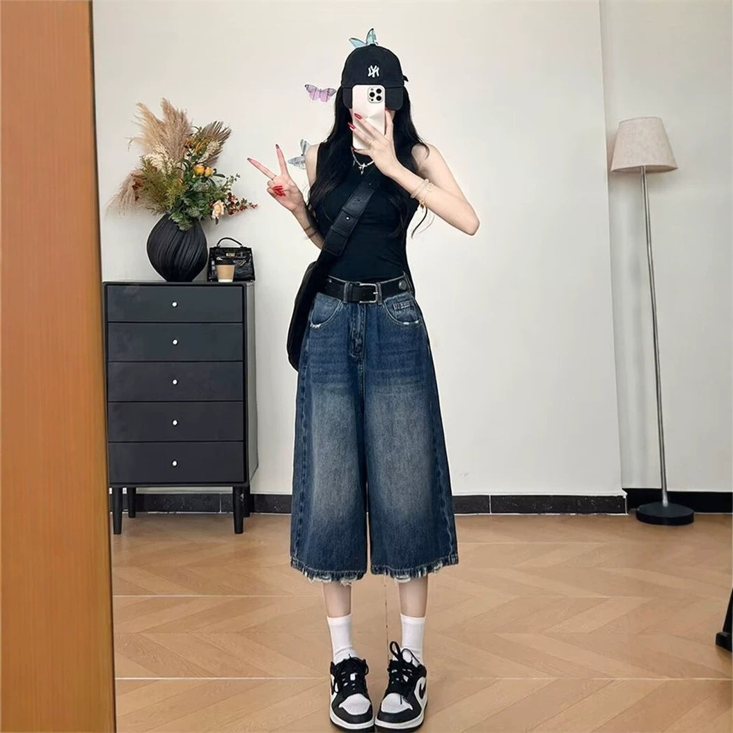 Ripped Jeans for Women Wide Leg Pants