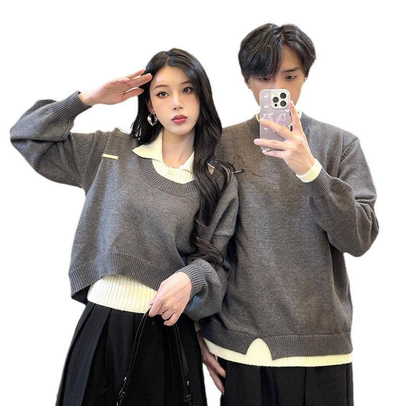 Couples' Thickened Three-Piece Knitwear Set for Women and Men, Sweater Suit