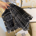 Chic Knit Blazer and Flared Pants Set for Girls, Spring Fashion Outfit, Two-Piece Suit