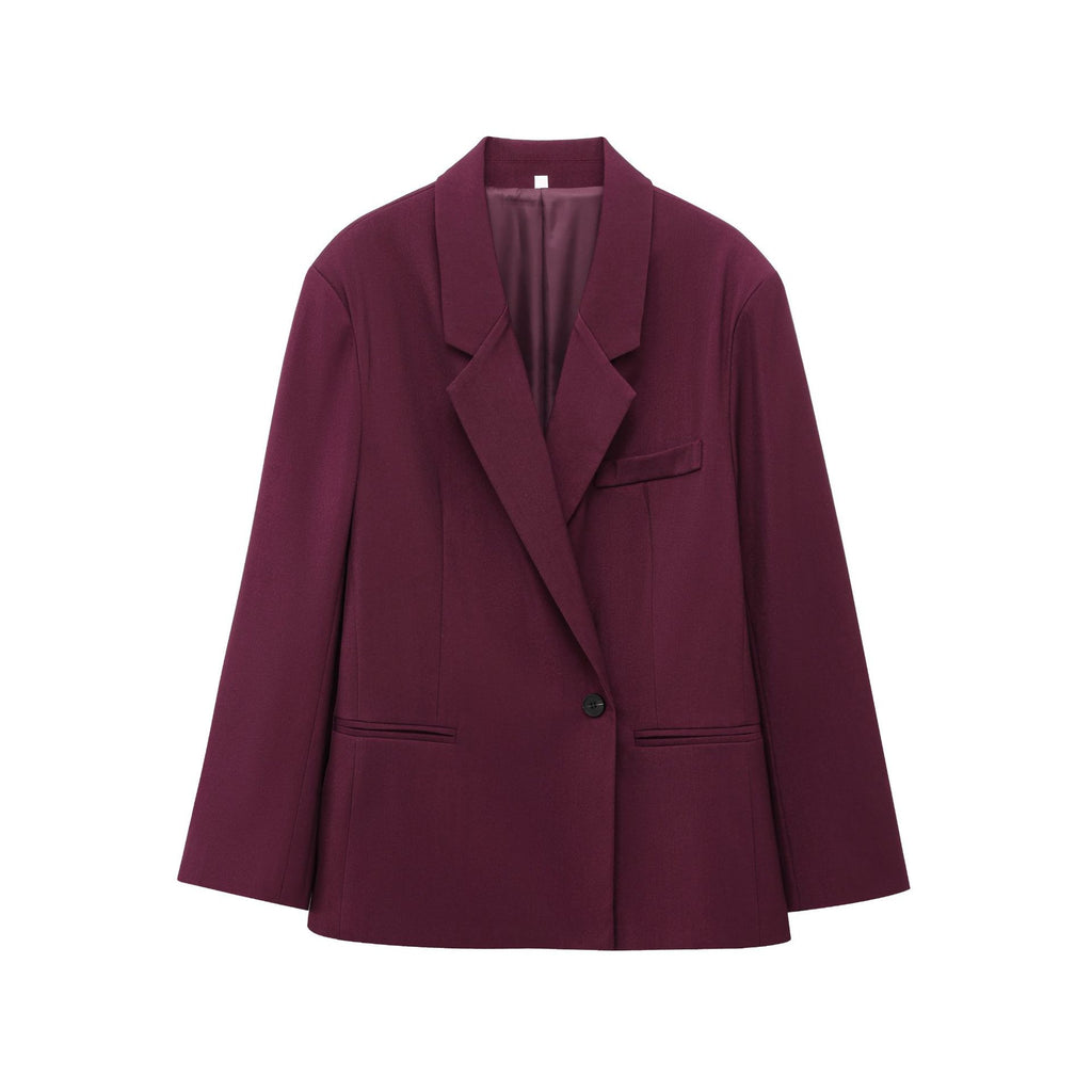 Women's Fashion Casual Double-breasted Loose Blazer + Long Pants Set