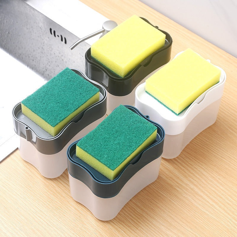 Distributeur de liquide vaisselle avec porte-éponge – Pompe intégrée