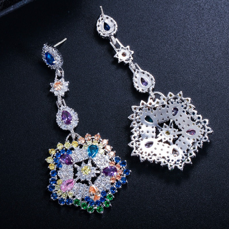 Boucles d’oreilles pendantes en zircon – Style cérémonie et mariage