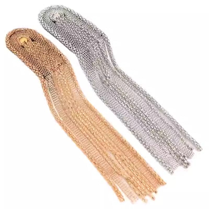 Épaulette décorative à franges métalliques – Accessoire pour veste et costume