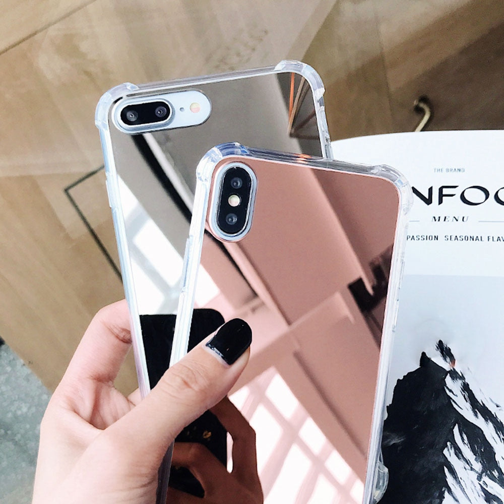 Luxury Plating Mirror Phone Case Cover For iPhone 7 Case Silicon For iPhone 6 6S 8 Plus X 10 XR XS XS Max Case Coque
