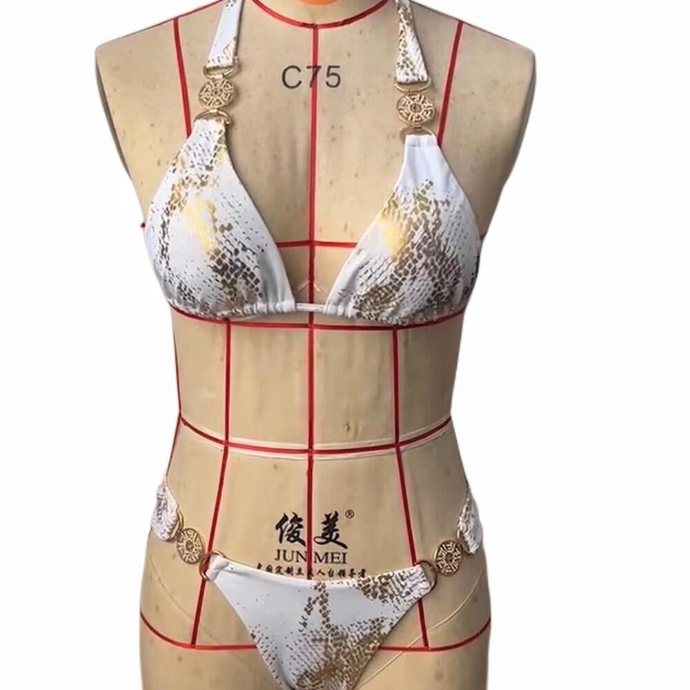 Bikini femme ajouré avec détails métalliques – Maillot de bain 2 pièces