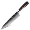 Couteau de chef polyvalent à motif laser