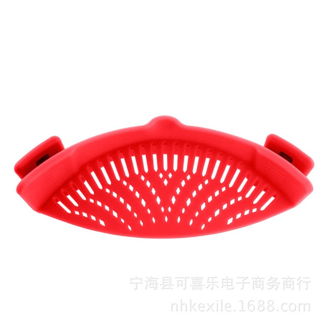 Égouttoir en silicone à pince pour casserole