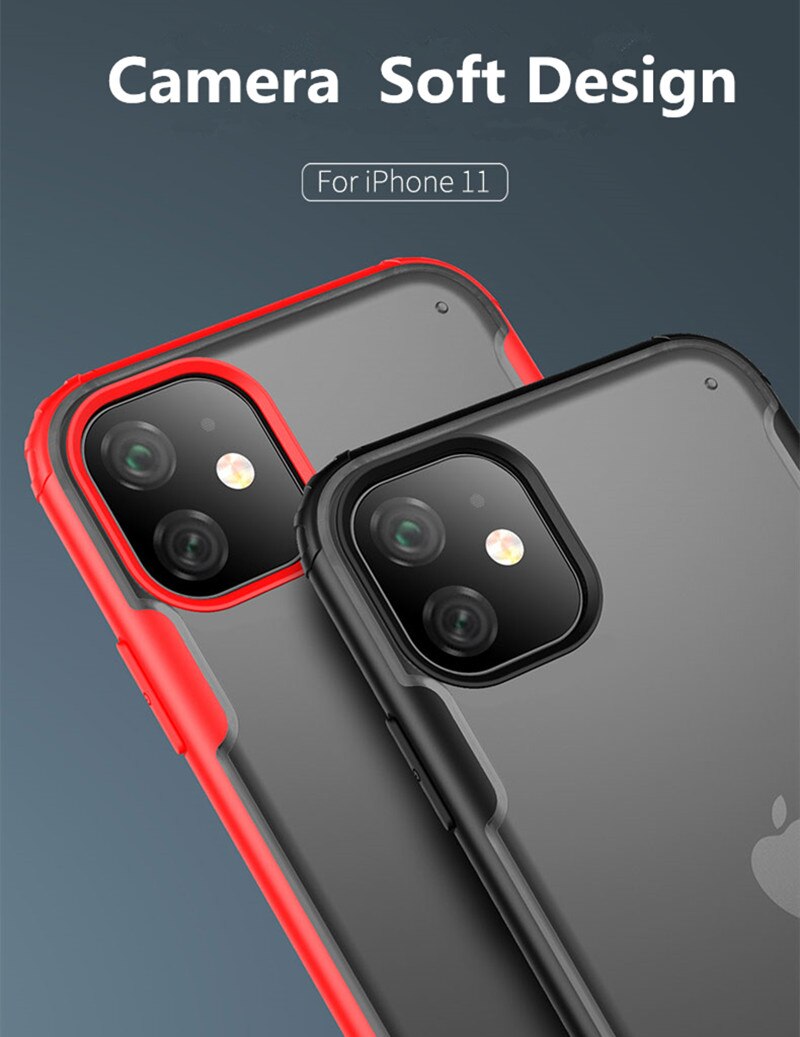 For iPhone 11 XS Max 11Pro XR X 8 7 Plus XS Luxury Matte Translucent  Silicone Phone Case Cover