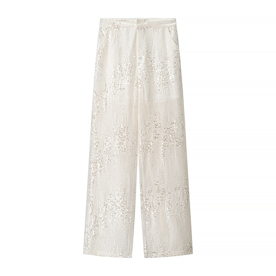 Sequined suit+pants set