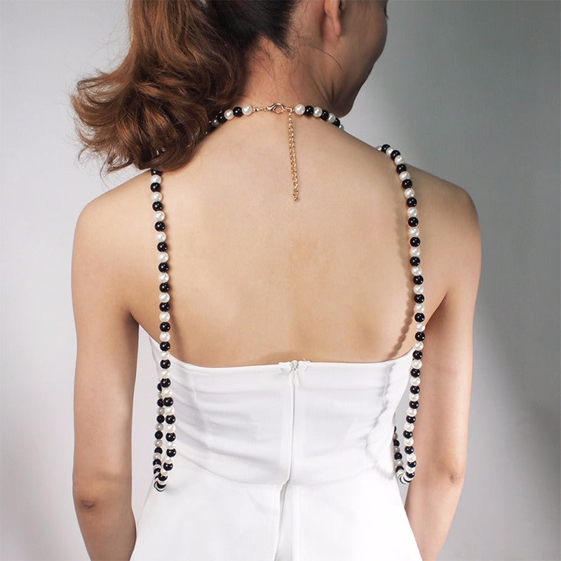 Collier multirangs en perles noires – Bijou fantaisie élégant